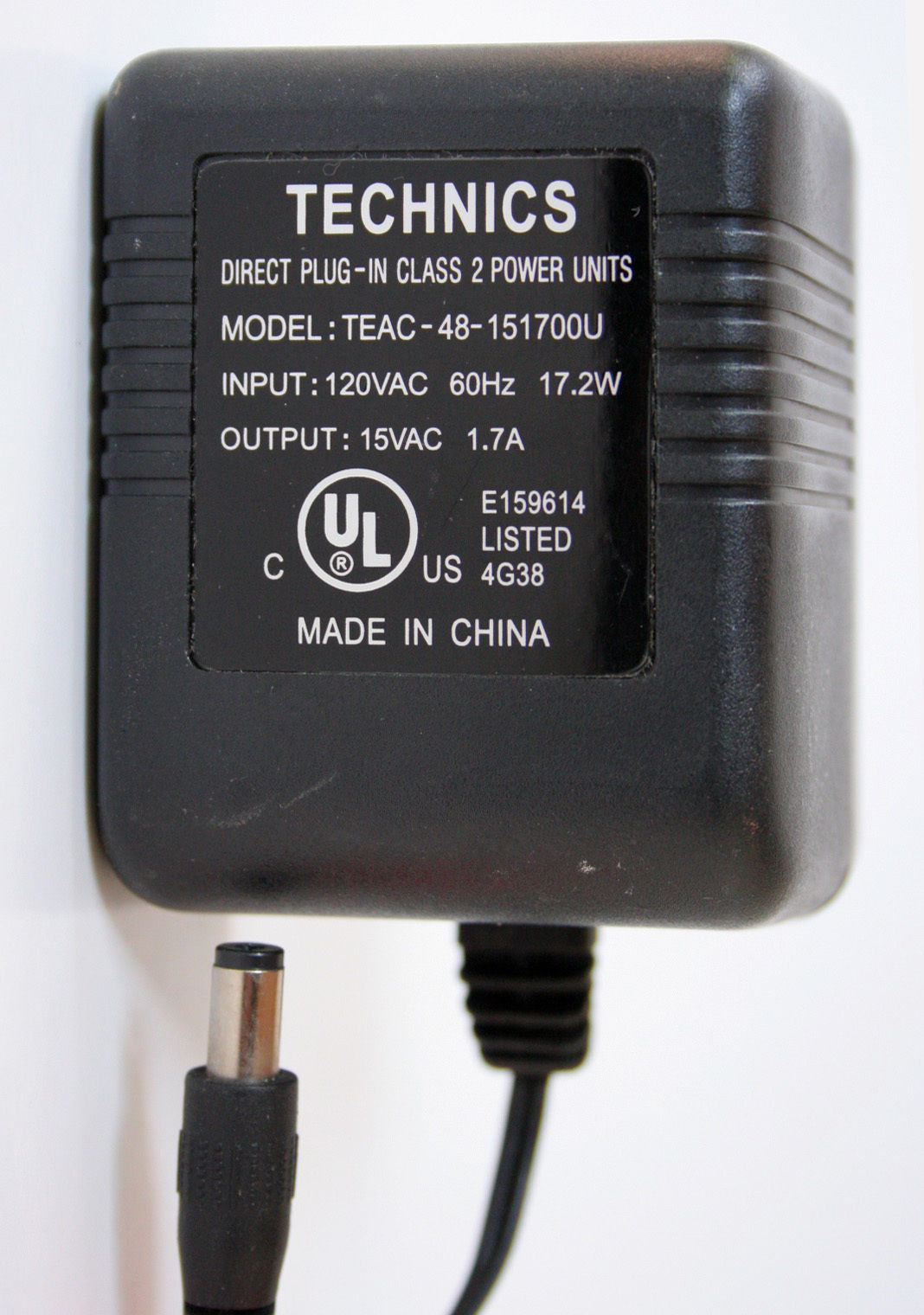 NEW Genuine TECHNICS Power Supply Adapter TEAC-48-151700U 15VAC 1.7A charger NEW Genuine TECHNICS Power Supply Adapter TEAC-48-151700U 15VAC 1.7A charger