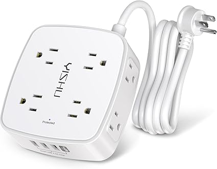6 Ft Surge Protector Power Strip - 8 Widely Outlets with 4 USB Ports, 3 Side Outlet Extender with 6 6 Ft Surge Protector Power Strip - 8 Widely Outlets with 4 USB Ports, 3 Side Outlet Extender with 6
